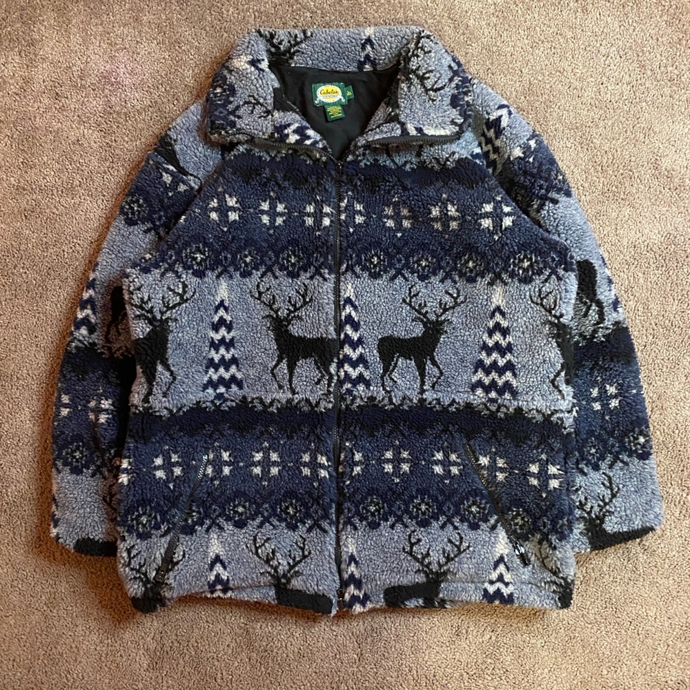 Vintage Cabela’s jacket with deer/tree pattern